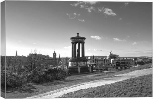 Edinburgh Cityscape BW Canvas Print by Alison Chambers