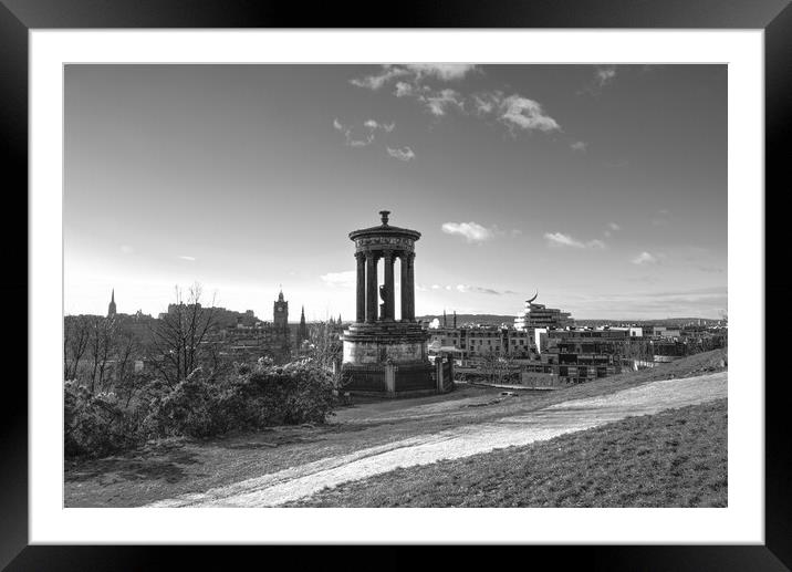 Edinburgh Cityscape BW Framed Mounted Print by Alison Chambers