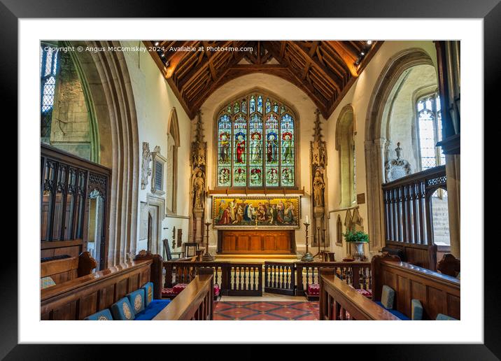 Church of St John the Baptist Burford, Oxfordshire Framed Mounted Print by Angus McComiskey