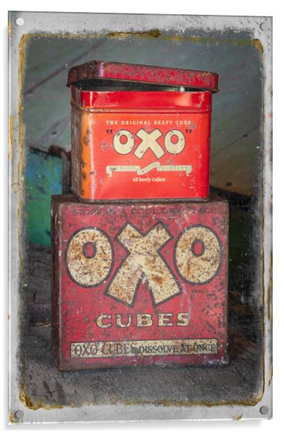 oxo tins Acrylic by Alan Tunnicliffe