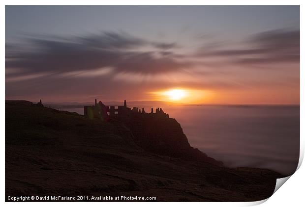 Sunset on the Antrim Coast Print by David McFarland
