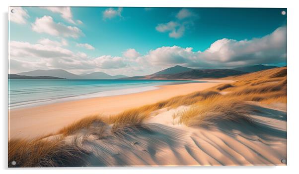 Luskentyre beach - Scottish isle of Harris Acrylic by T2 