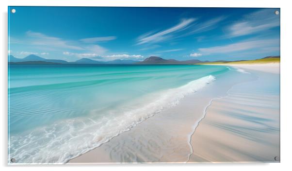 Luskentyre beach - Scottish isle of Harris Acrylic by T2 
