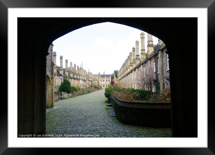 Vicars close wells Somerset Framed Mounted Print by Les Schofield