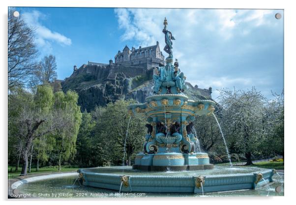Edinburgh Fountain Castle Acrylic by Shots by j0kster 