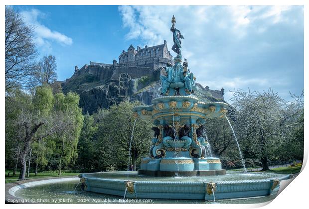 Edinburgh Fountain Castle Print by Shots by j0kster 