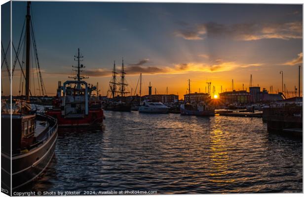 Hartlepool Dock Sunset Canvas Print by Shots by j0kster 