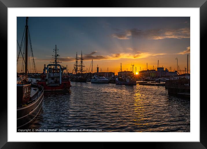 Hartlepool Dock Sunset Framed Mounted Print by Shots by j0kster 
