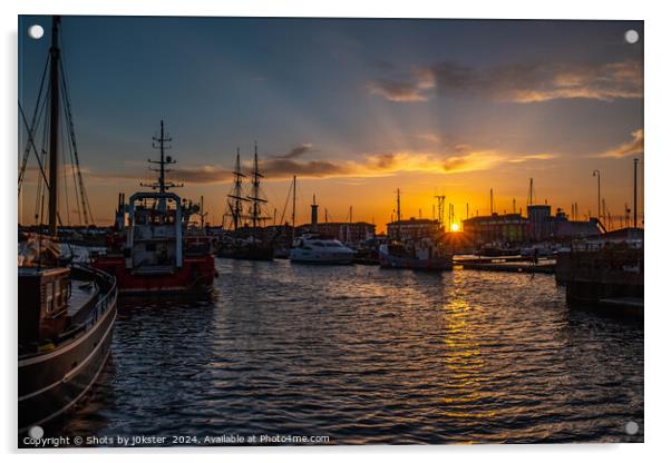 Hartlepool Dock Sunset Acrylic by Shots by j0kster 