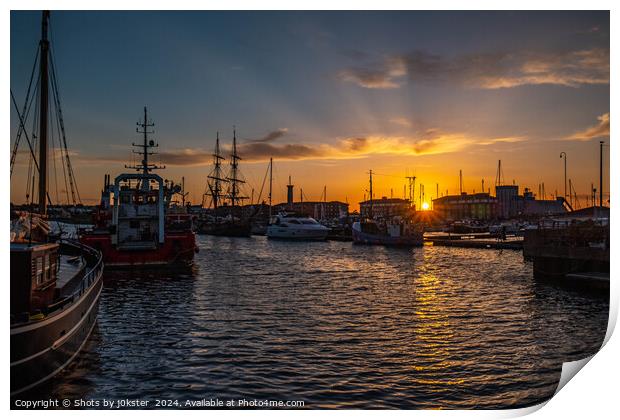 Hartlepool Dock Sunset Print by Shots by j0kster 