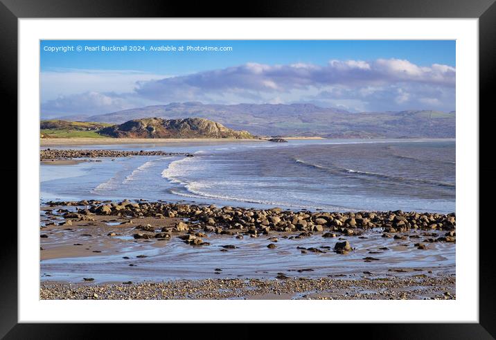 Welsh Coast Criccieth Beach Llyn Peninsula Wales Framed Mounted Print by Pearl Bucknall