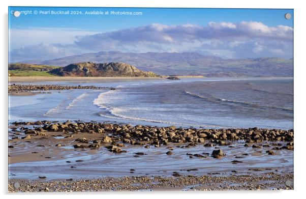 Welsh Coast Criccieth Beach Llyn Peninsula Wales Acrylic by Pearl Bucknall