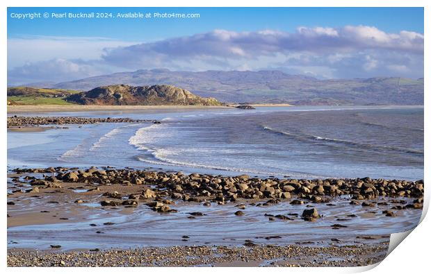 Welsh Coast Criccieth Beach Llyn Peninsula Wales Print by Pearl Bucknall
