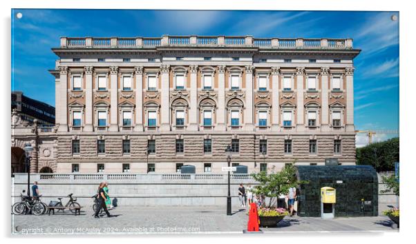 Stockholms Parliament Building Side View Acrylic by Antony McAulay