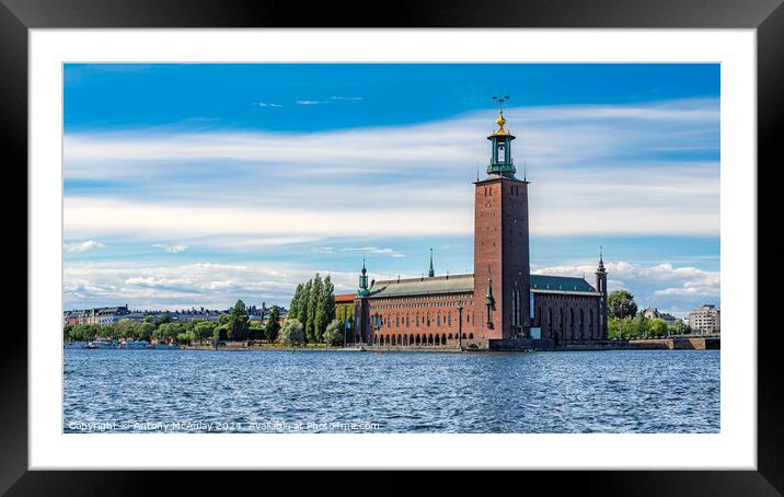 Stockholms Town Hall Building Framed Mounted Print by Antony McAulay