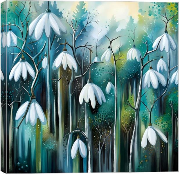 Abstract Snowdrop Image Canvas Print by Anne Macdonald