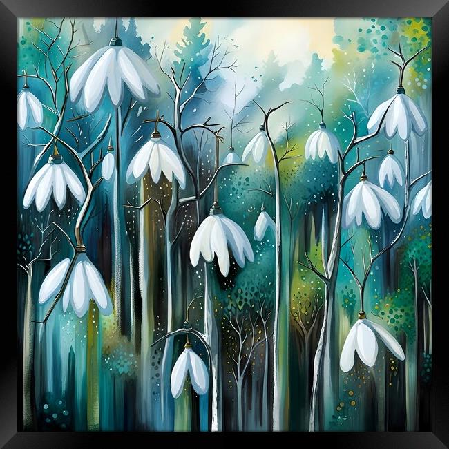 Abstract Snowdrop Image Framed Print by Anne Macdonald