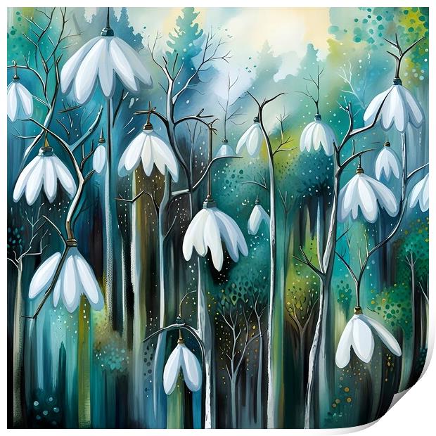 Abstract Snowdrop Image Print by Anne Macdonald