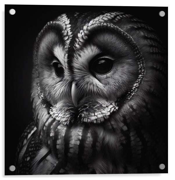 Tawny Owl Acrylic by Scott Anderson