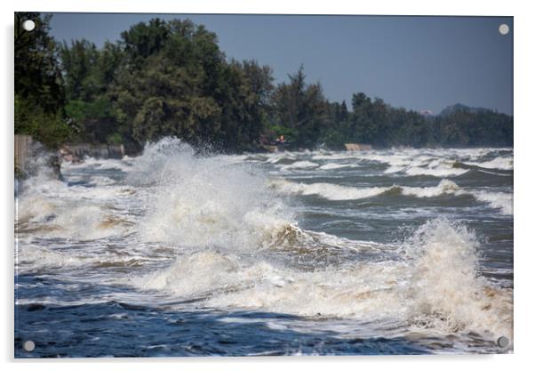 THAILAND PRACHUAP HUA HIN BEACH WEATHER STORM Acrylic by urs flueeler