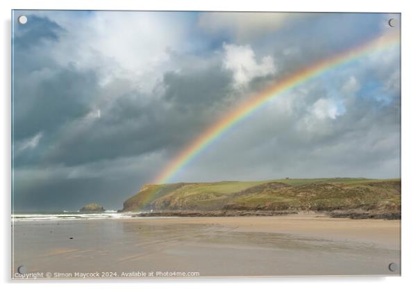 Polzeath Rainbow Acrylic by Simon Maycock