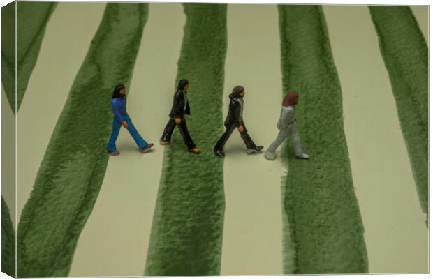 The Beatles Walk Again Canvas Print by Steve Purnell