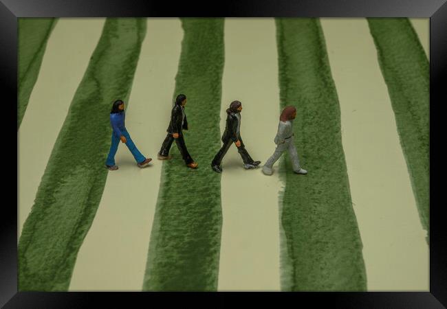 The Beatles Walk Again Framed Print by Steve Purnell