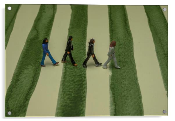 The Beatles Walk Again Acrylic by Steve Purnell