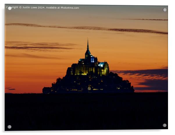 Mont Saint Michel at Sunset Acrylic by Justin Lowe