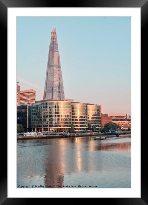 The Shard and River Thames, London Framed Mounted Print by Bradley Taylor