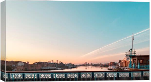 East London Sunrise from Tower Bridge Canvas Print by Bradley Taylor