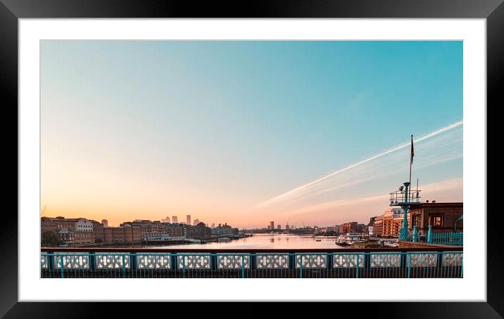East London Sunrise from Tower Bridge Framed Mounted Print by Bradley Taylor