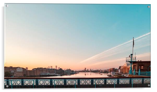 East London Sunrise from Tower Bridge Acrylic by Bradley Taylor