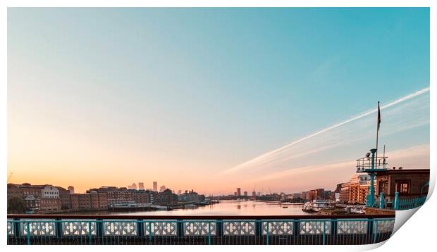East London Sunrise from Tower Bridge Print by Bradley Taylor