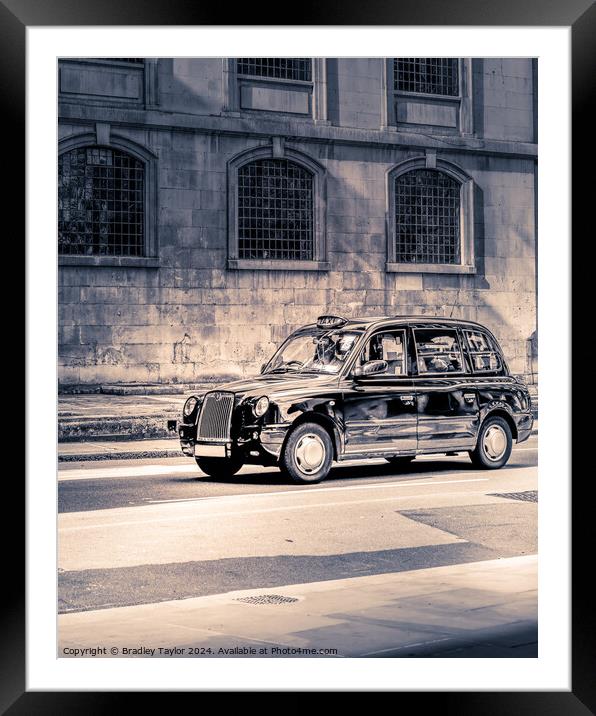 Classic London Black Cab Taxi Framed Mounted Print by Bradley Taylor