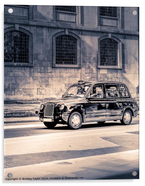 Classic London Black Cab Taxi Acrylic by Bradley Taylor