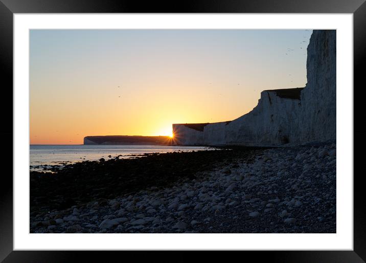 Sunset Beach Birling Gap Framed Mounted Print by Justin Lowe
