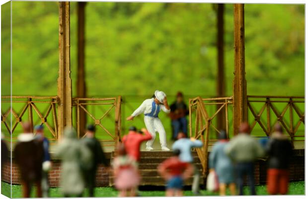 Michael Jackson At The Bandstand Canvas Print by Steve Purnell