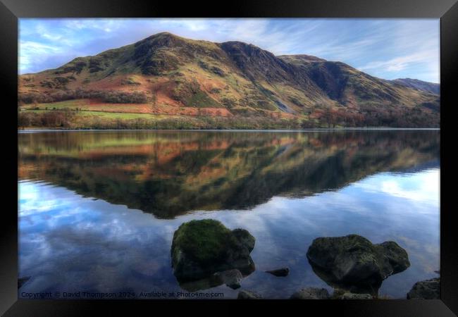 Buttermere reflections Framed Print by David Thompson