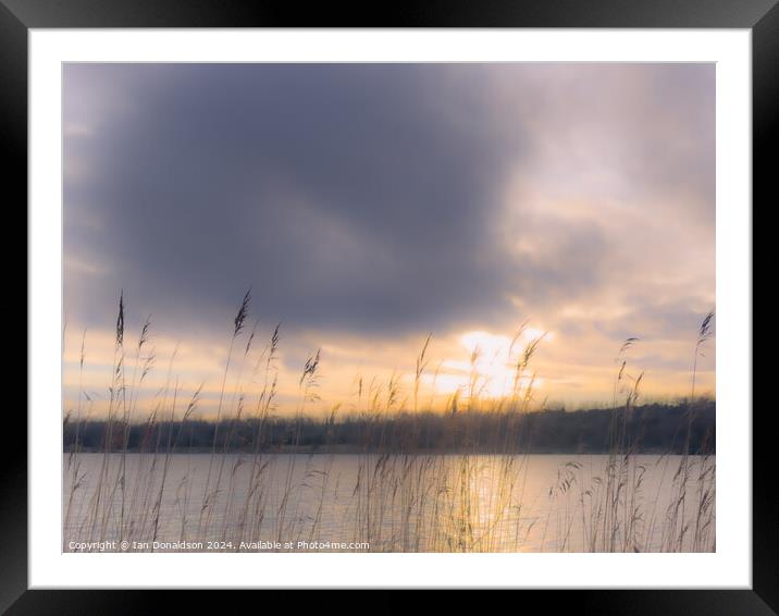 Winter Sun over a Leicestershire Lake Framed Mounted Print by Ian Donaldson