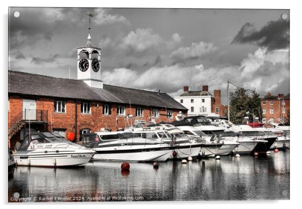 Boats in the Marina at Stourport-on-Severn (Enhanc Acrylic by RJ Bowler