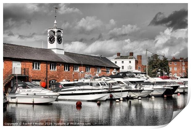 Boats in the Marina at Stourport-on-Severn (Enhanc Print by RJ Bowler