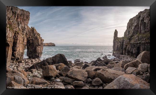 St Govans Head, Pembrokeshire Framed Print by Pete Mainey