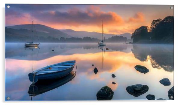 Windermere Lake District Acrylic by Steve Smith