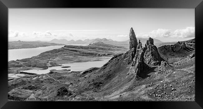 The Old Man of Storr on the Isle of Skye (B/W) Framed Print by Keith Douglas