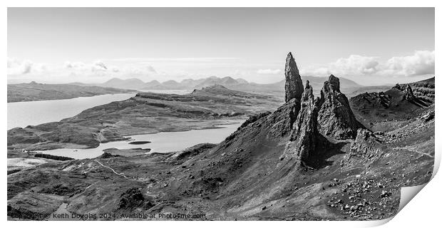 The Old Man of Storr on the Isle of Skye (B/W) Print by Keith Douglas