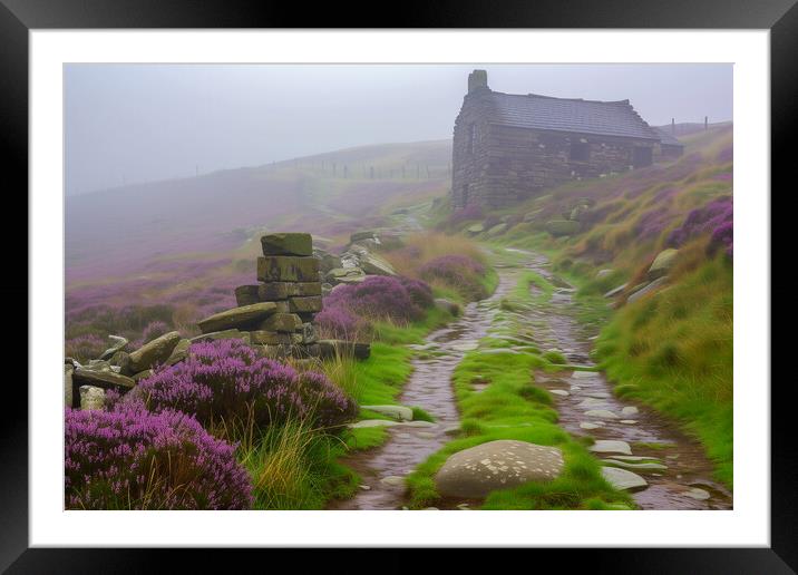 North York Moors Barn Framed Mounted Print by T2 