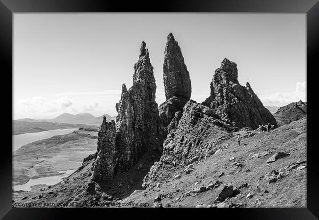 The Old Man of Storr (B/W) Framed Print by Keith Douglas