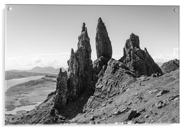 The Old Man of Storr (B/W) Acrylic by Keith Douglas