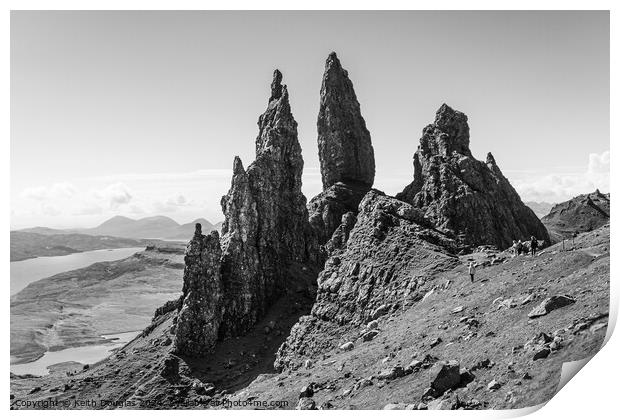 The Old Man of Storr (B/W) Print by Keith Douglas